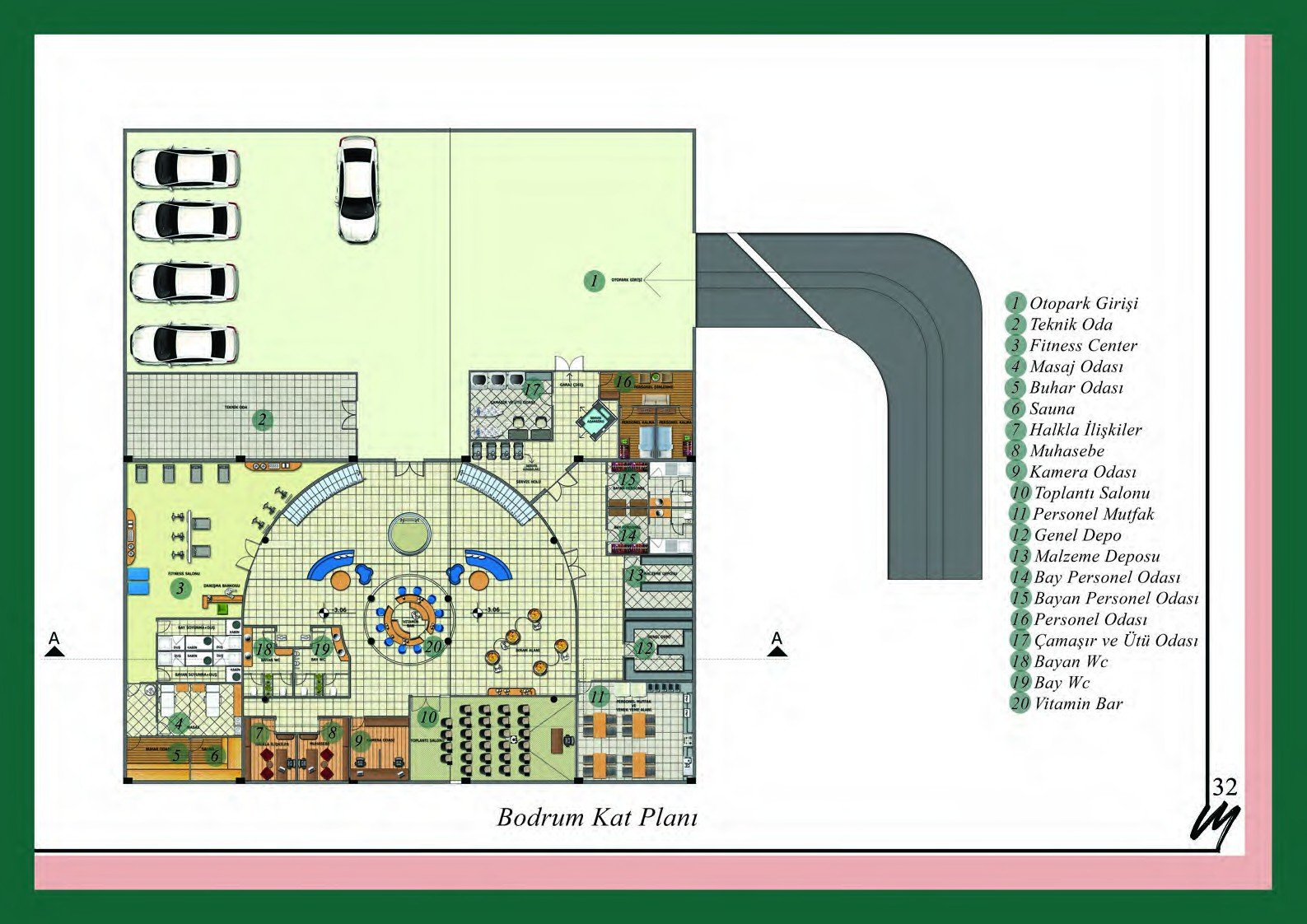 Butik otel planlama ve iç mimarlık proje panosu
